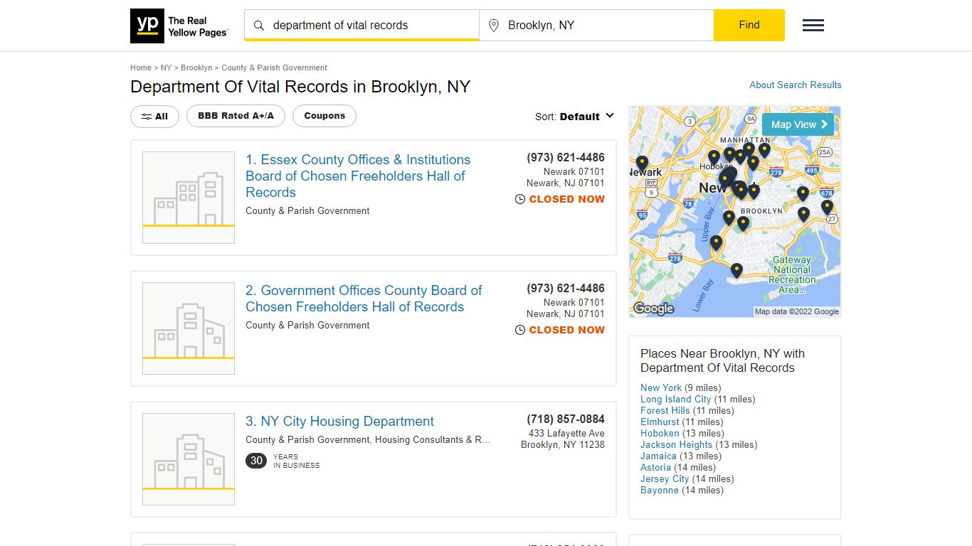 Department Of Vital Records in Brooklyn, NY - Yellow Pages