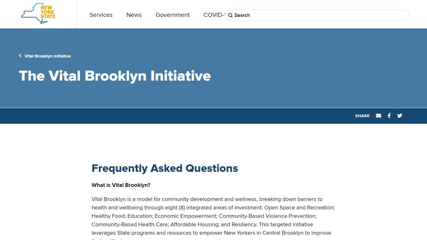 The Vital Brooklyn Initiative - The State of New York